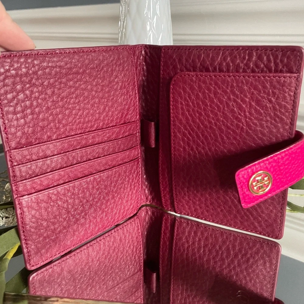 Tory Burch French Fold Travel Wallet- Hot Pink - Picture 5 of 8